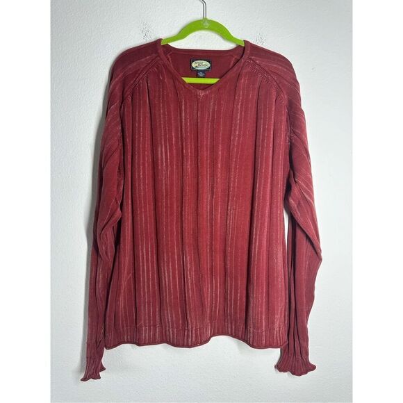 Tommy Bahama Men’s Vneck Cotton Pullover Red Maroon Ombre Size XXL - Picture 1 of 10